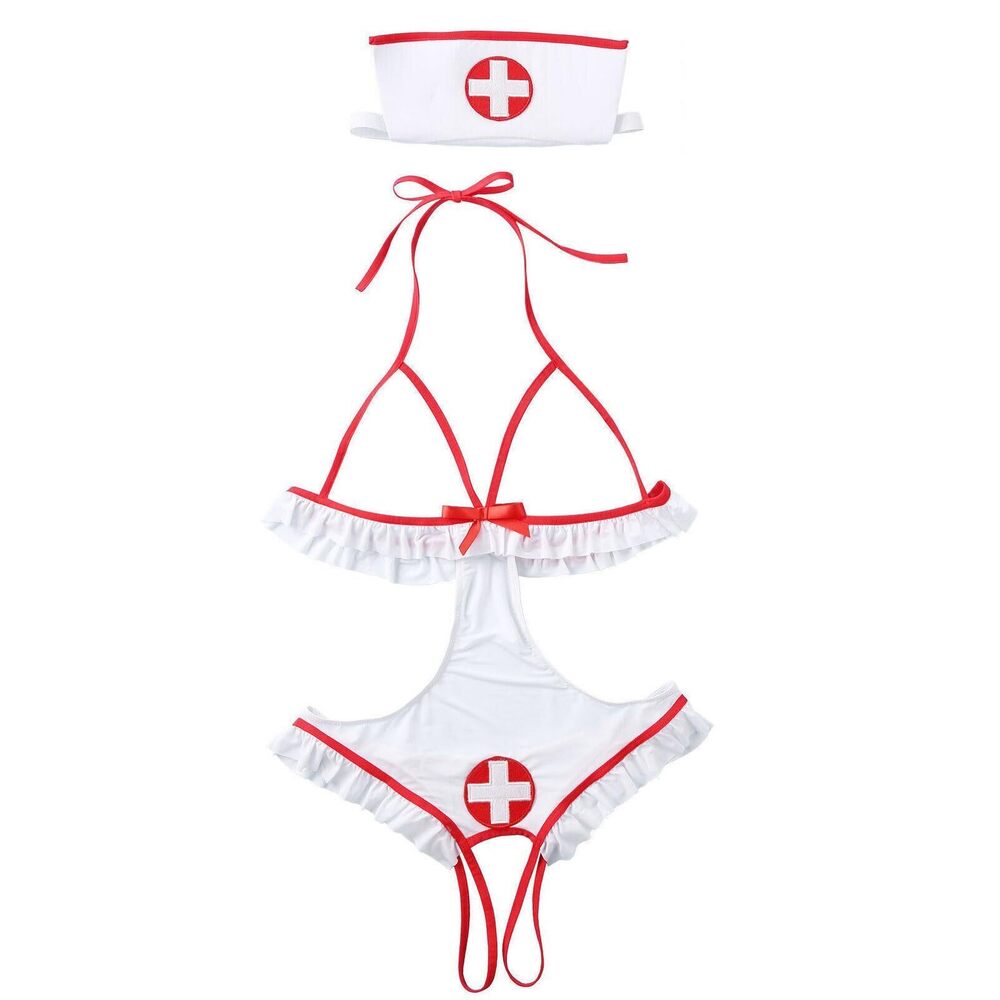 8462 Sexy Nurse Costume Lingerie , 2 Pcs Nurse Lingerie Set With Headband